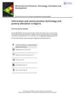 Information and communication technology and poverty alleviation in Nigeria