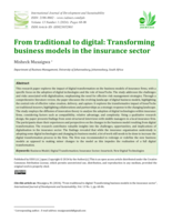 From traditional to digital: Transforming business models in the insurance sector