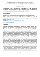 Comparing the prediction performance of machine learning algorithms against the logistic regression model in forecasting sovereign debt ratings