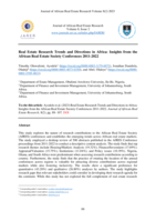 Real estate research trends and directions in Africa: Insights from the African real estate society conferences 2011-2022