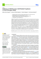 Lithium on CH divacancy self-healed graphane: A first-principles study
