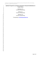 Quality perspectives amongst cooperative financial institutions in South Africa 