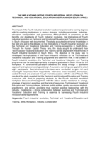   The implications of the fourth industrial revolution on technical and vocational education and training in South Africa