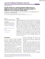 Cut-off value for a normal posterior tibial nerve to diagnose tarsal tunnel syndrome amongst people of different race in Pretoria, South Africa