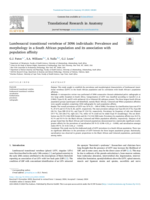 Lumbosacral transitional vertebrae of 3096 individuals: Prevalence and morphology in a South African population and its association with population affinity