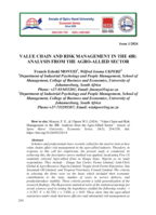 Value chain and risk management in the 4IR: Analysis from the agro-allied sector
