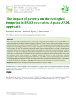 The impact of poverty on the ecological footprint in BRICS countries: A pane ARDL approach