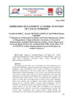 Impression management at work: Intention of casual workers