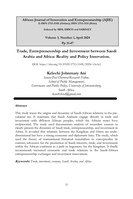 Trade, entrepreneurship and investment between Saudi Arabia and Africa: Reality and policy innovation