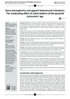 Store atmospherics and apparel behavioural intentions: The moderating effect of urban bottom-of-the-pyramid consumersage