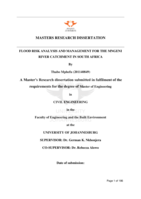 Flood analysis and management for the Mngeni river catchment in South Africa