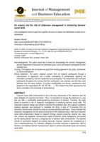 An enquiry into the role of classroom management in enhancing learners’ social skills