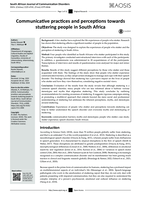 Communicative practices and perceptions towards stuttering people in South Africa