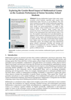 Exploring the gender-based impact of mathematical games on the academic performance of senior secondary school students