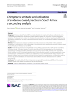 Chiropractic attitude and utilisation of evidence-based practice in South Africa: A secondary analysis