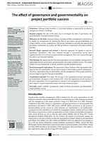 The effect of governance and governmentality on project portfolio success