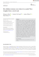 Do children imitate even when it is costly? New insights from a novel task