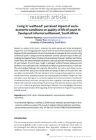 Living in 'waithood': Perceived impact of socioeconomic conditions on quality of life of youth in Zandspruit informal settlement, South Africa