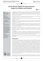 South African COVID-19 school closures: Impact on children and families