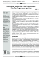 Institutional quality effect of ICT penetration: Global and regional perspectives
