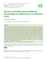 Barriers to facility-based childbirth among Nigerian adolescents: A qualitative study