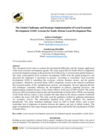  The global challenges and strategic implementation of Local Economic Development (LED): Lessons for South African local development plan