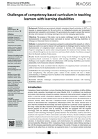 Challenges of competency-based curriculum in teaching learners with learning disabilities