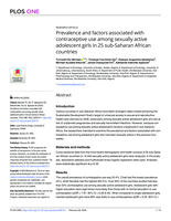 Prevalence and factors associated with contraceptive use among sexually active adolescent girls in 25 sub-Saharan African countries