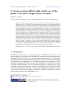 Is virtual learning still virtually satisfactory in the post-COVID-19 era for pre-service teachers?