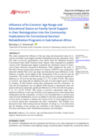 Influence of ex-convicts’ age range and educational status on family social support in their reintegration into the community: Implications for correctional services’ rehabilitation programs in Sub-Saharan Africa