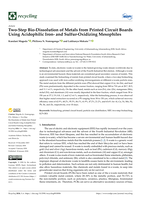 Two-step bio-dissolution of metals from printed circuit boards using acidophilic iron- and sulfur-oxidizing mesophiles