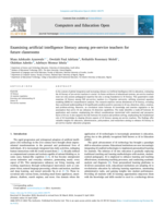 Examining artificial intelligence literacy among pre-service teachers for future classrooms