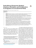 South African chiropractic students’ intentions, motivations, and considerations for emigration: A cross-sectional study