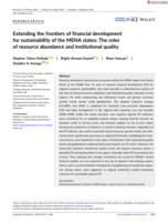 Extending the frontiers of financial development for sustainability of the MENA states: The roles of resource abundance and institutional quality