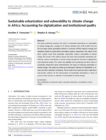 Sustainable urbanization and vulnerability to climate change in Africa: Accounting for digitalization and institutional quality