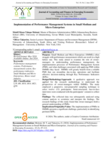 Implementation of performance management systems in small medium and micro enterprises