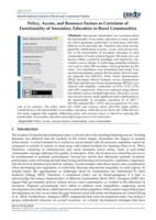 Policy, access, and resource factors as correlates of functionality of secondary education in rural communities