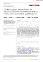 The effects of gender political inclusion and democracy on environmental performance: Evidence from the method of moments by quantile regression