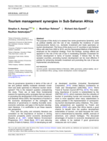 Tourism management synergies in Sub‐Saharan Africa