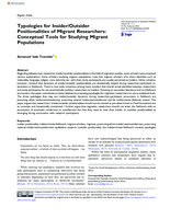 Typologies for insider/outsider positionalities of migrant researchers: Conceptual tools for studying migrant populations