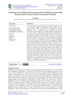 Techniques and model for the incorporation of indigenous knowledge system into the Natural Science curriculum in schools