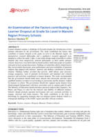 An examination of the factors contributing to learner dropout at grade six level in Manzini Region primary schools