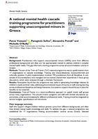 A national mental health cascade training programme for practitioners supporting unaccompanied minors in Greece