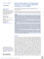 Mental health problems and help-seeking behaviours of Syrian refugee adolescents: mediating role of self-stigma