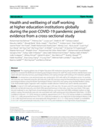 Health and wellbeing of staff working at higher education institutions globally during the post-COVID-19 pandemic period: evidence from a cross-sectional study