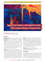 Support services provided by a Child and Youth Care Centre (CYCC) to Adolescent Witnesses of Domestic Violence