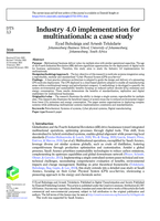 Industry 4.0 implementation for multinationals: A case study