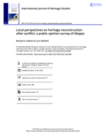 Local perspectives on heritage reconstruction after conflict: A public opinion survey of Aleppo