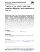 Preparing to lead schools: Leadership aspirations of Zimbabwean female teachers