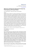 Migration letters effectiveness of impression management in improving work experiences of casual workers